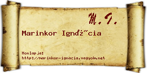 Marinkor Ignácia névjegykártya